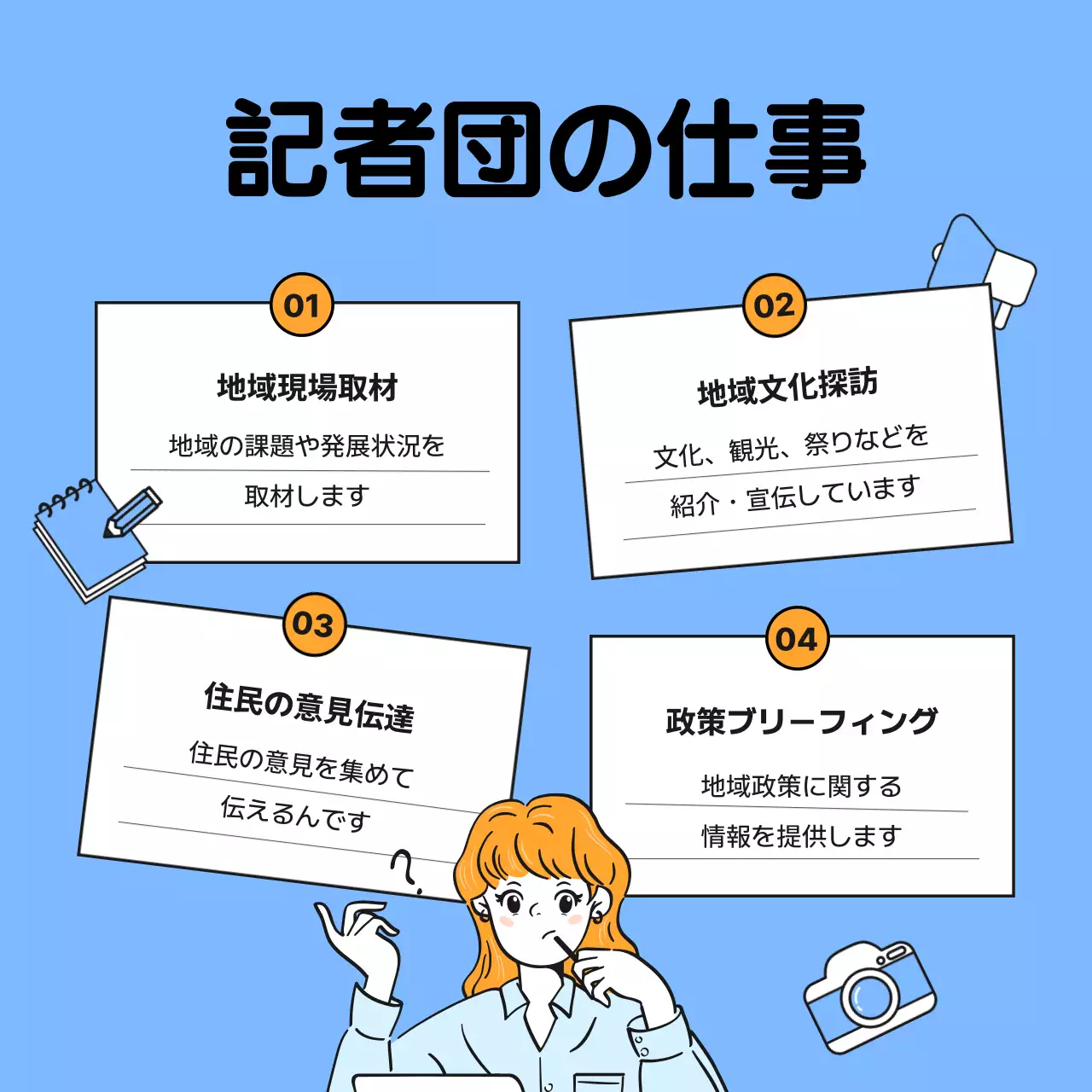 青 かわいい 記者団 ポスター Instagram カルーセル