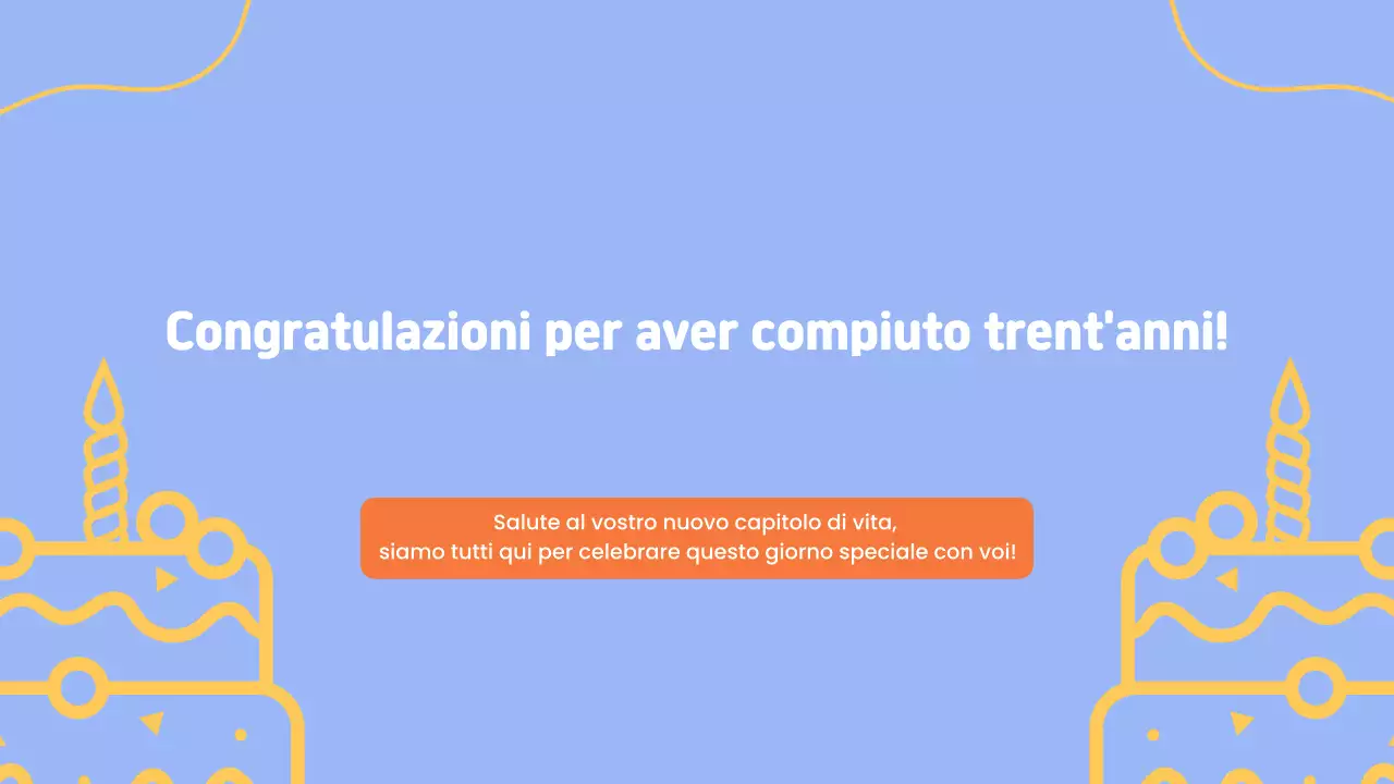 arancione semplice presentazione del compleanno