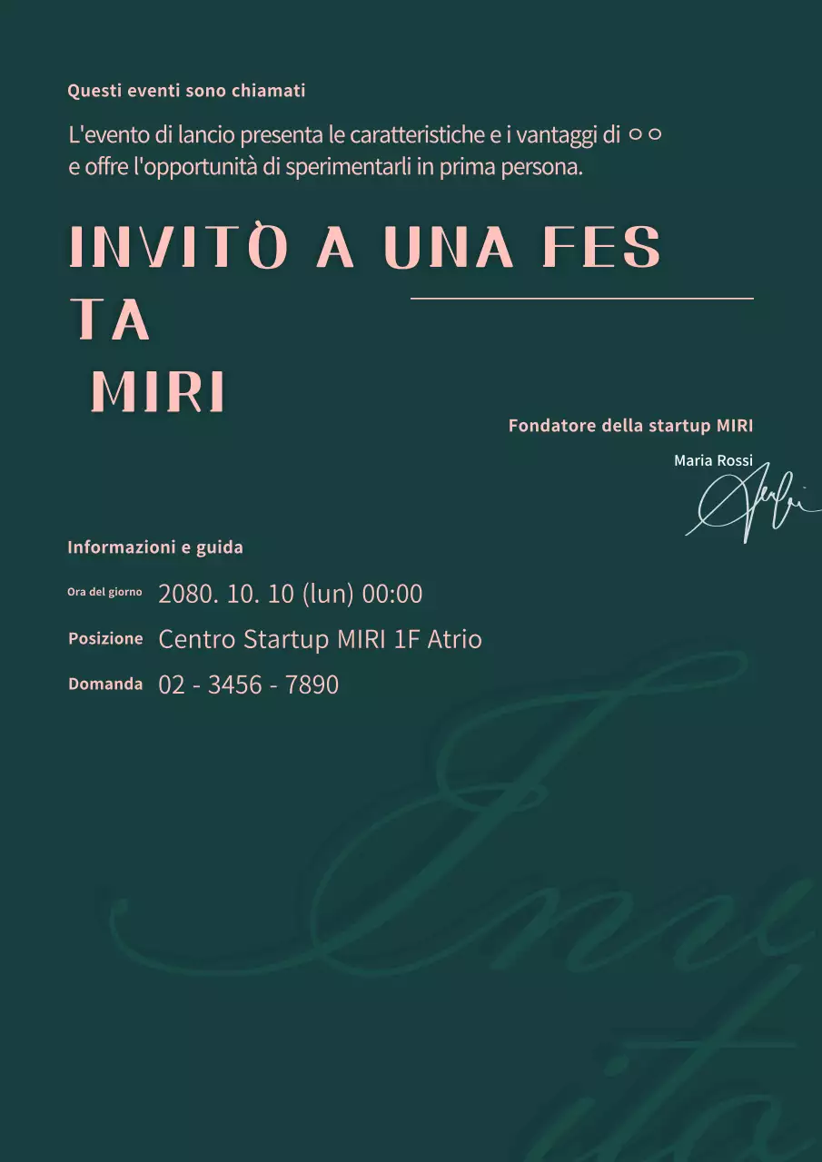 Invito moderno per eventi in verde