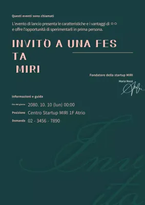 Invito moderno per eventi in verde