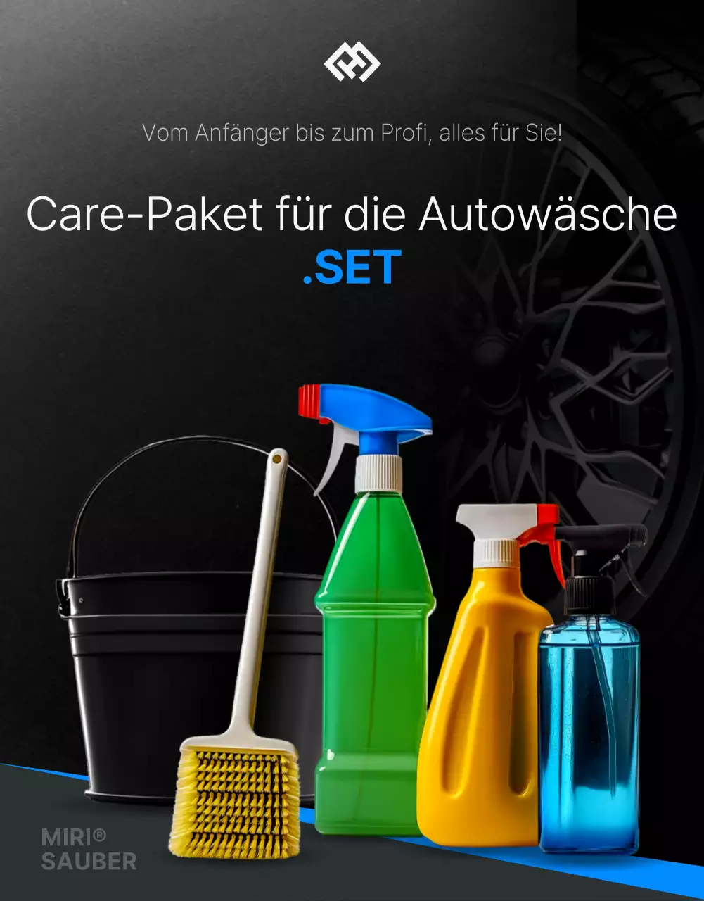 Schwarze moderne Autowaschanlagen fördern