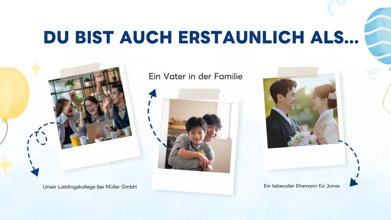 Blaue moderne und heitere Geburtstagskarte