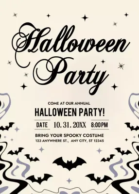 beige vintage Halloween invitation