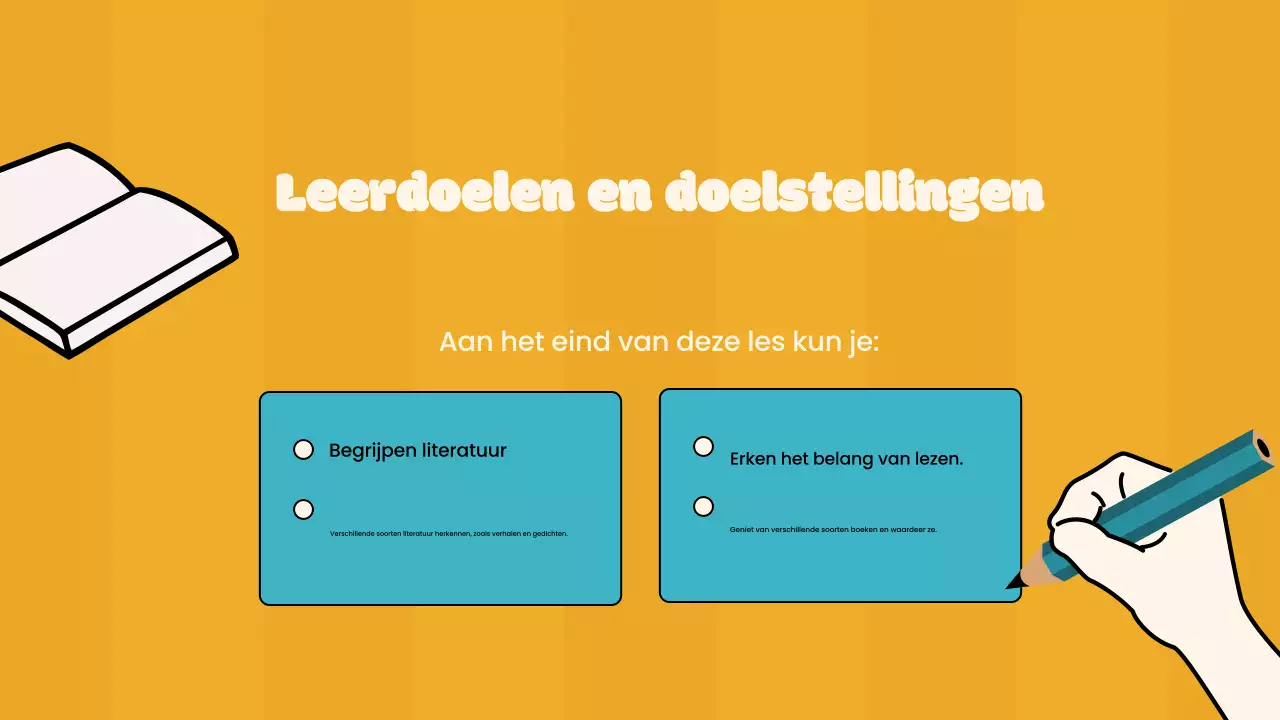 Cursus eenvoudige oranje literatuur