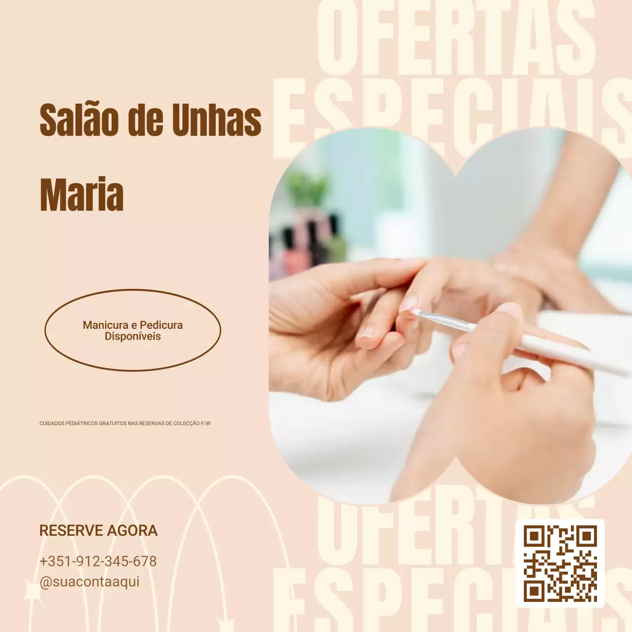 Promoção de unhas modernas bege