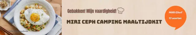 Eenvoudige maaltijdkit advertentie in beige