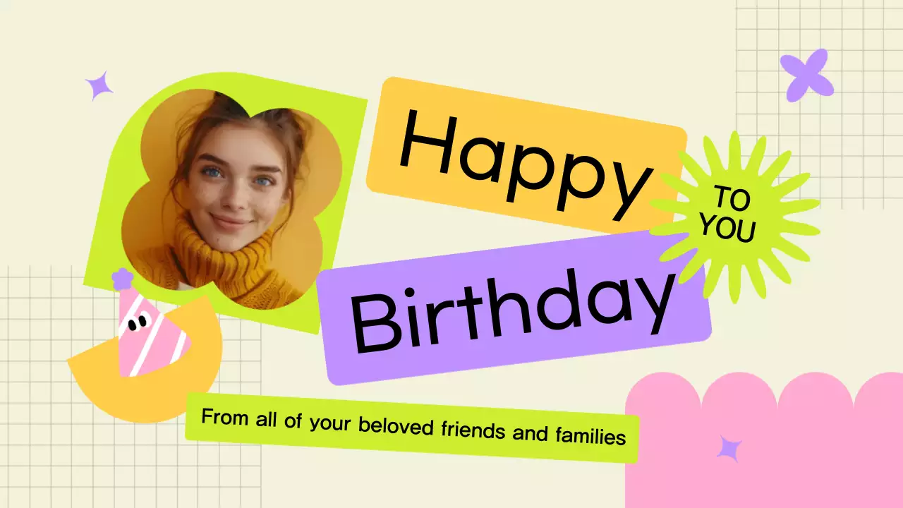 Colorful Playful Birthday Card Presentation