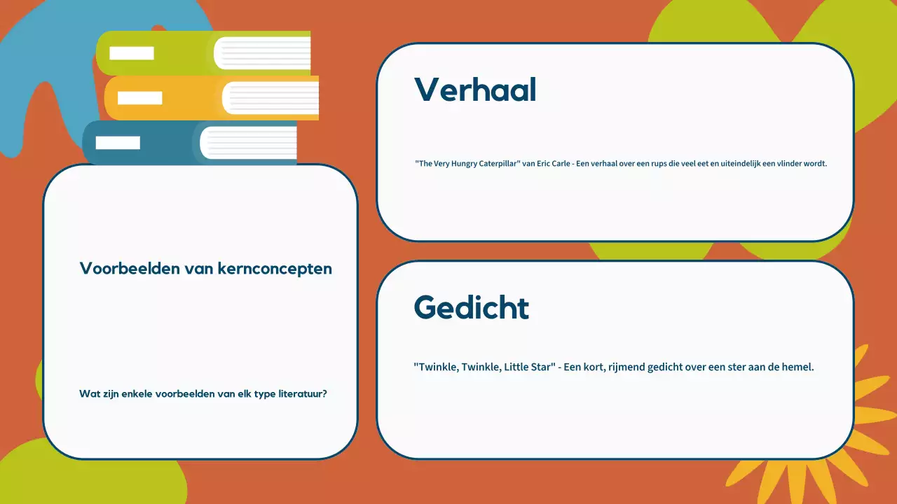 Kleurrijke Illustratie Literatuur Lesmateriaal Presentatie