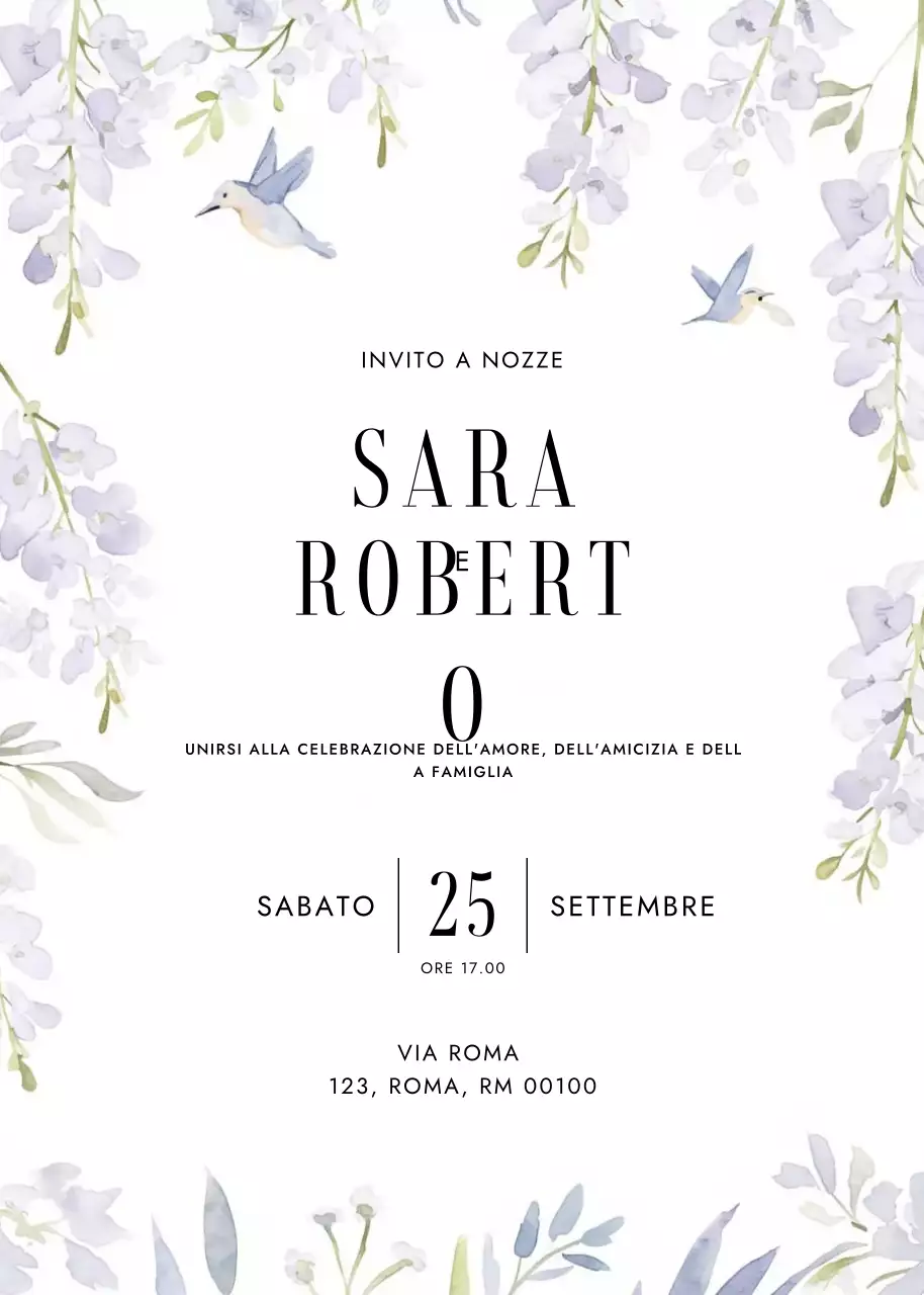 invito di nozze elegante bianco