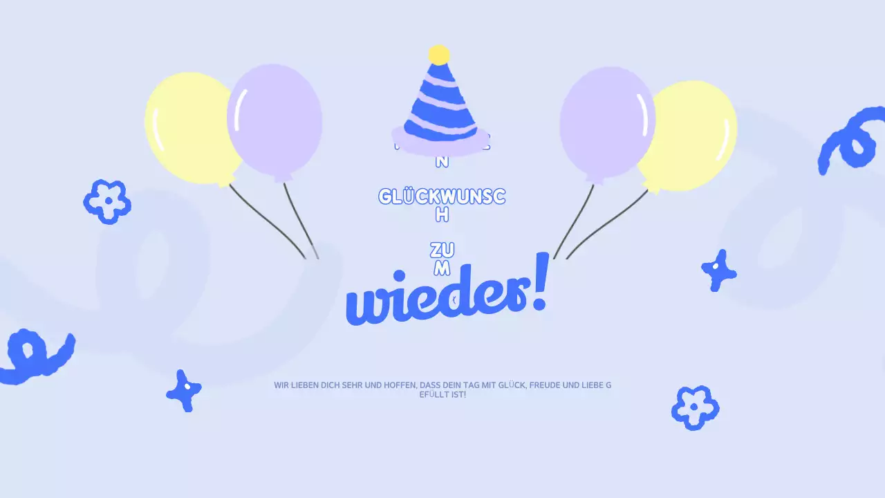 Blue Playful Birhtday Präsentation