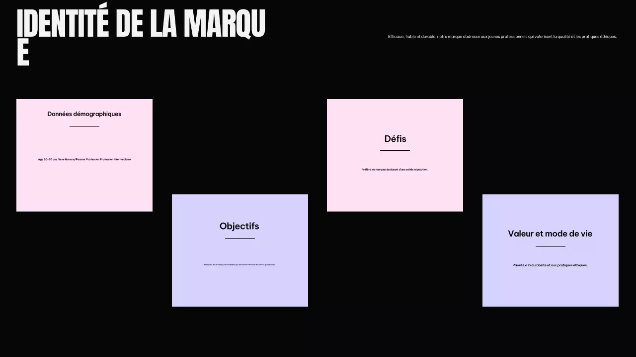 Plan de marketing moderne noir