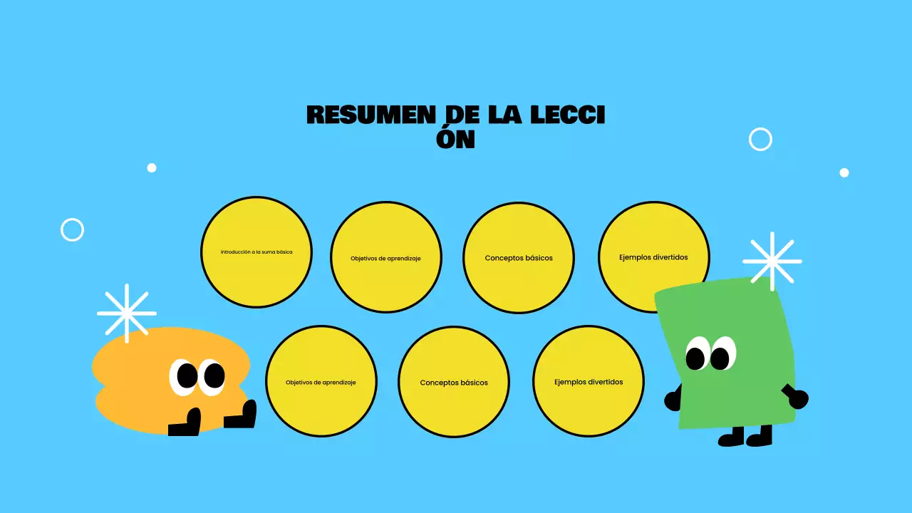 Juguetón amarillo Presentación de sumas básicas