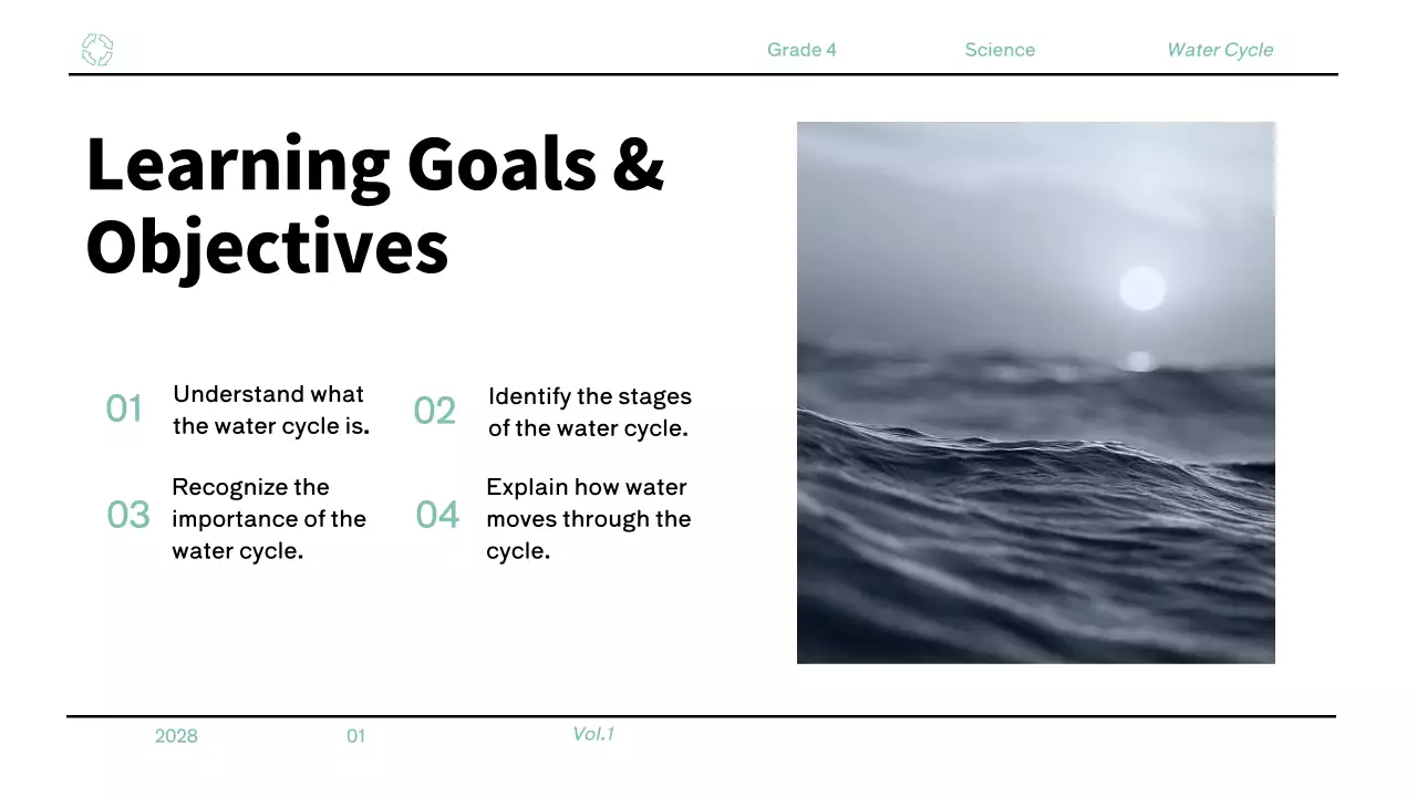 Apresentação da lição Blue Modern Water