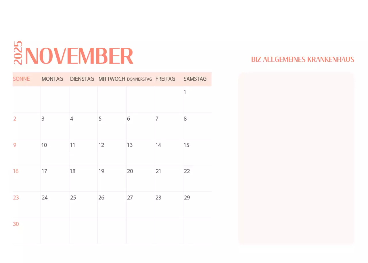 Krankenhauskalender in grünem Fotorahmen