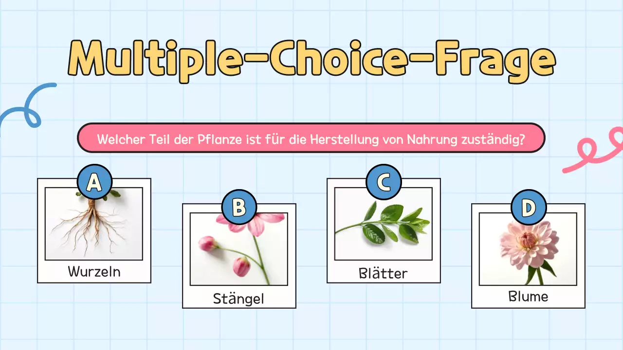 Gelbes Quiz für Schülerpräsentation