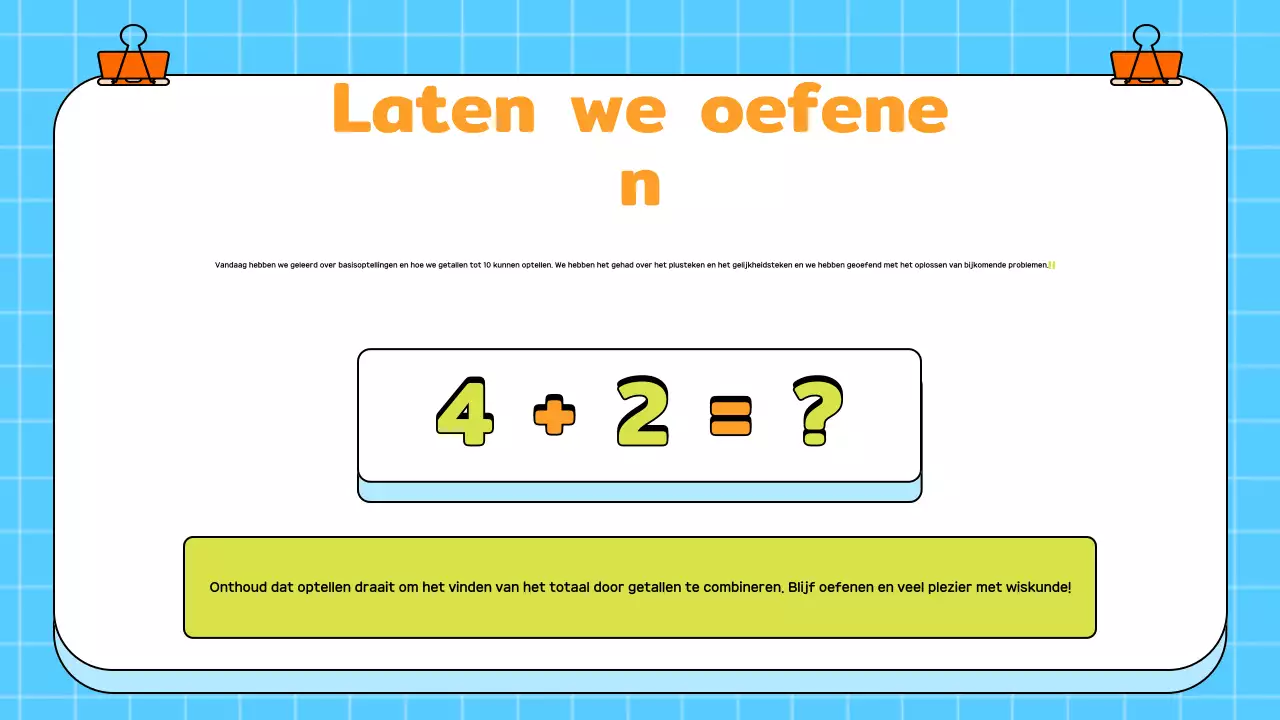 Blauwe vrolijke cursus wiskunde