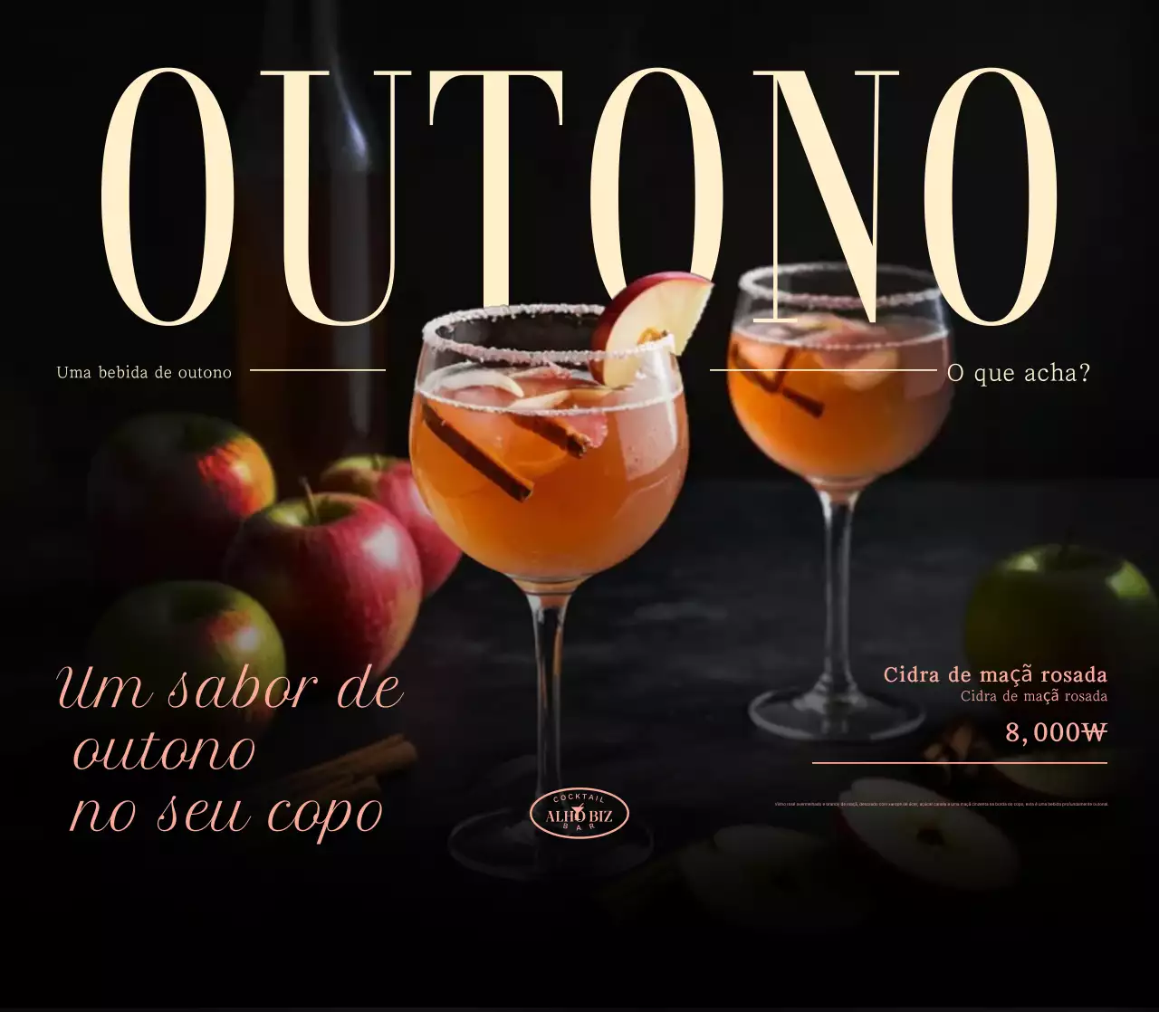 Material promocional Cocktail moderno preto