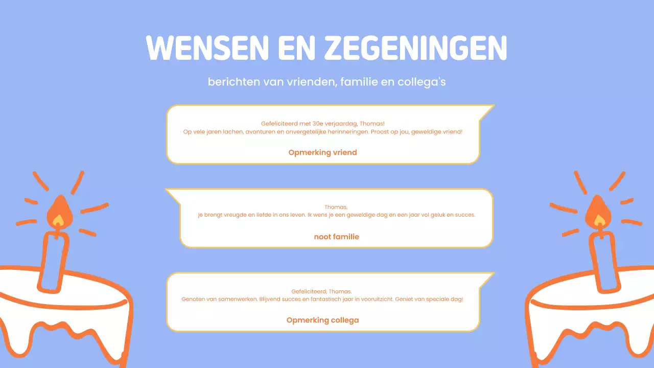 oranje eenvoudige verjaardagspresentatie