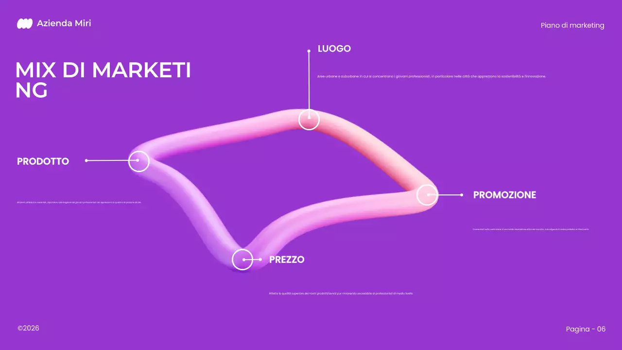 piano di marketing 3d moderno e audace