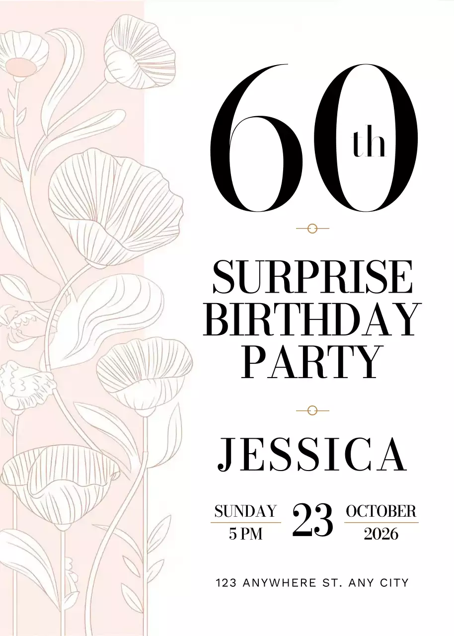 lời mời sinh nhật thanh lịch màu be