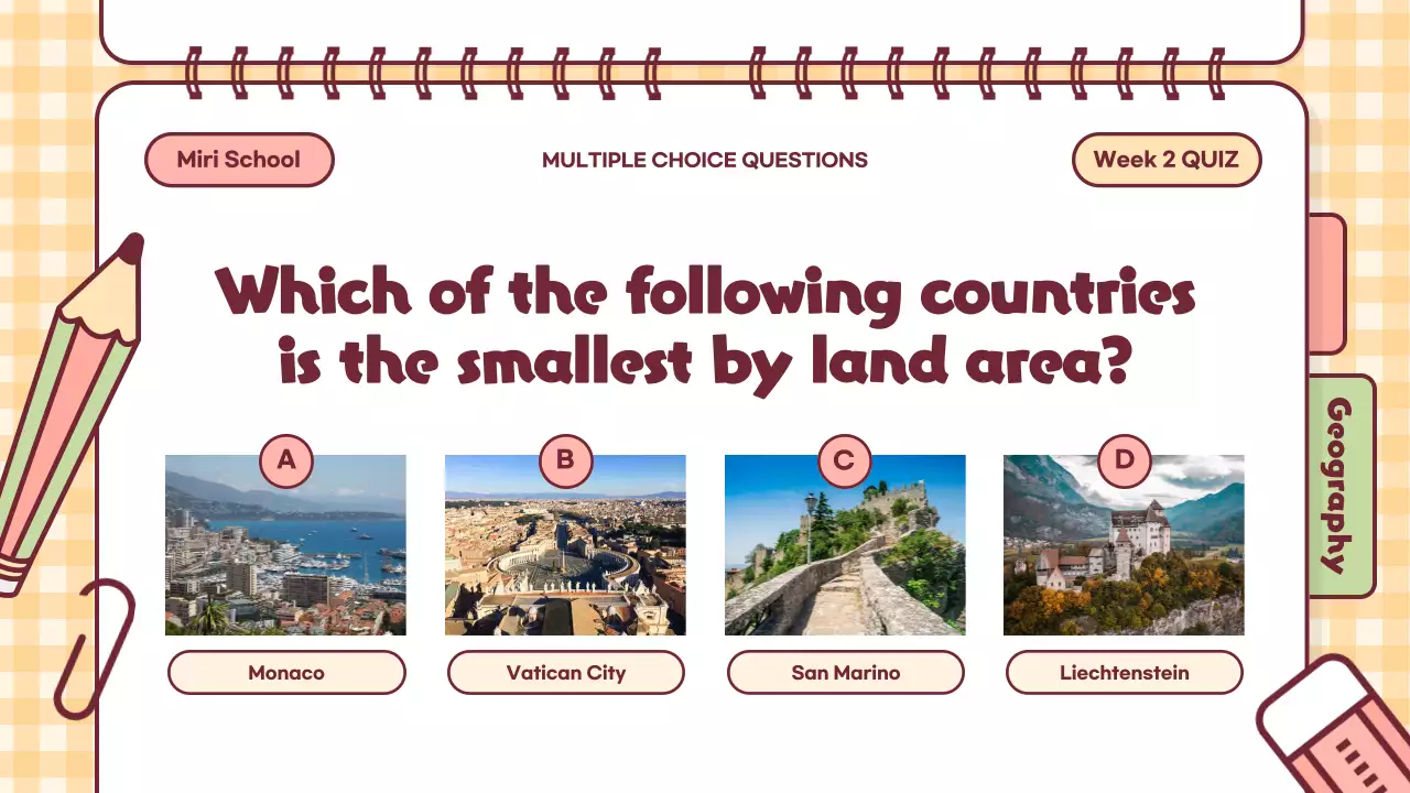 Pink Cartoon Quiz Announcement Presentation