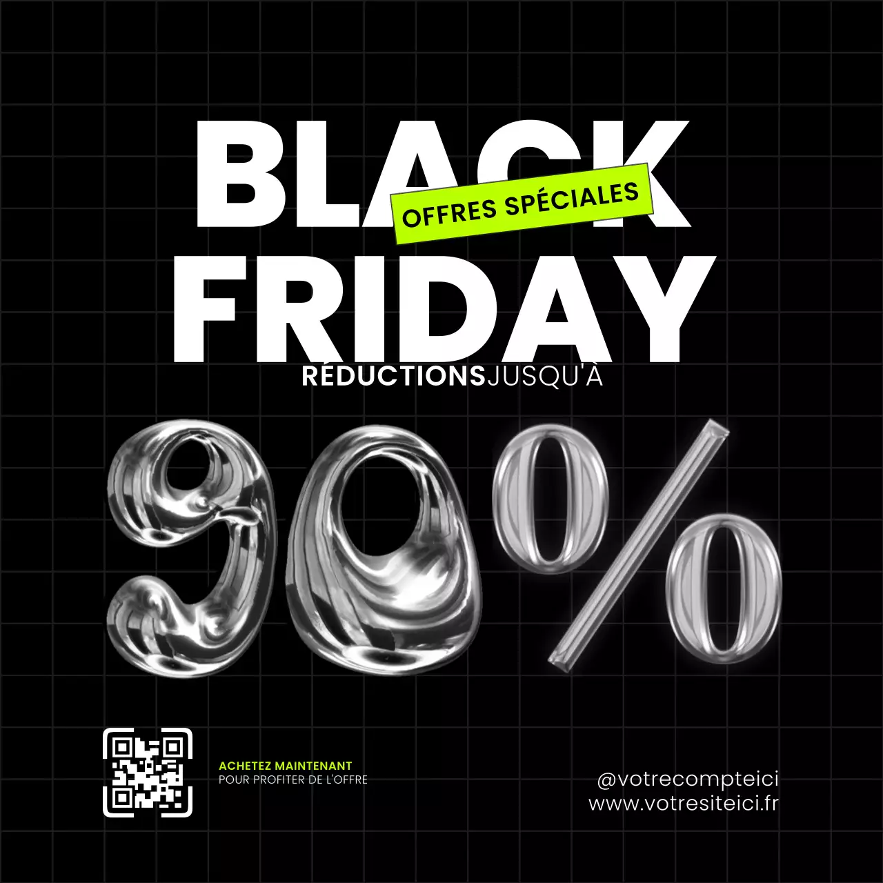 TRENDY 3D BOLD FUN CHROME BLACK FRIDAY SALE
