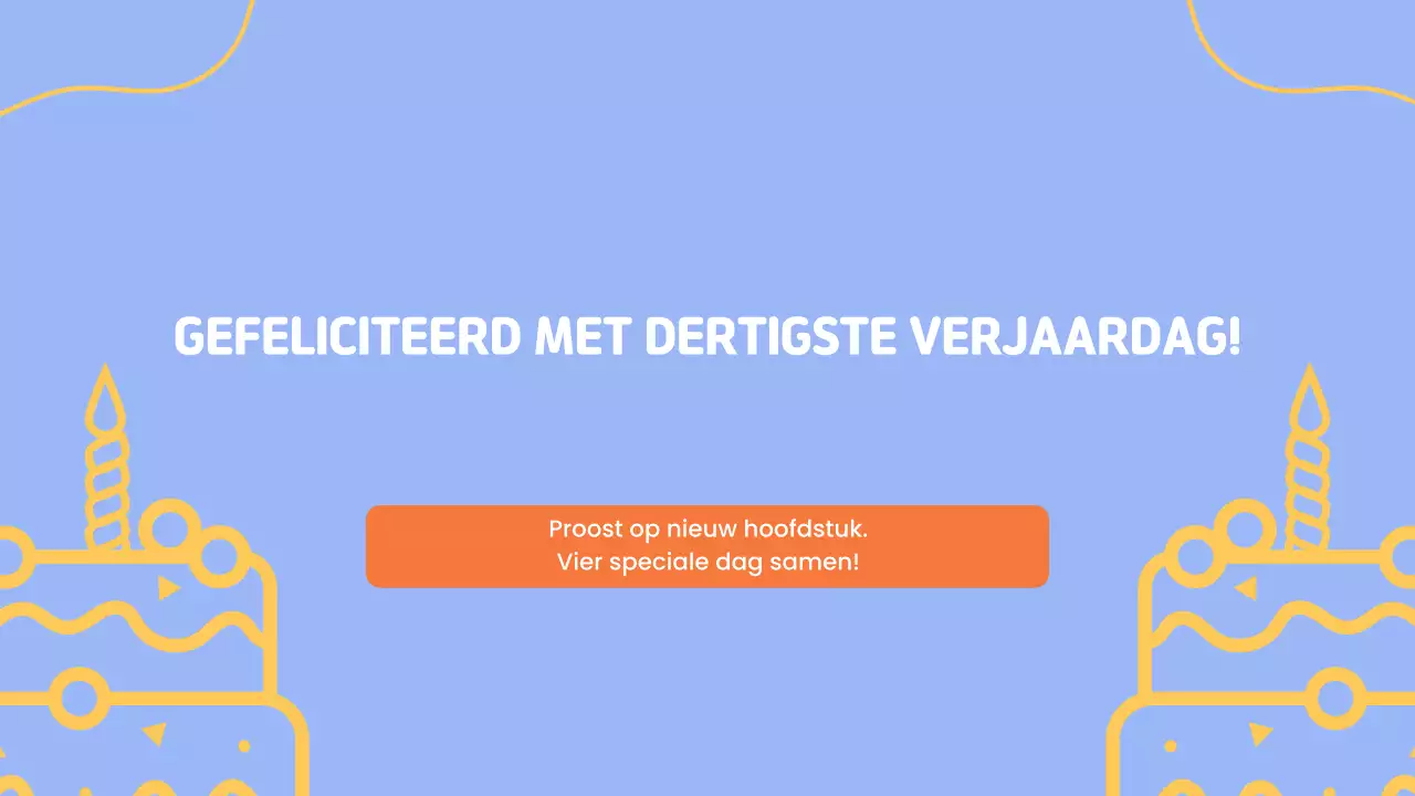 oranje eenvoudige verjaardagspresentatie