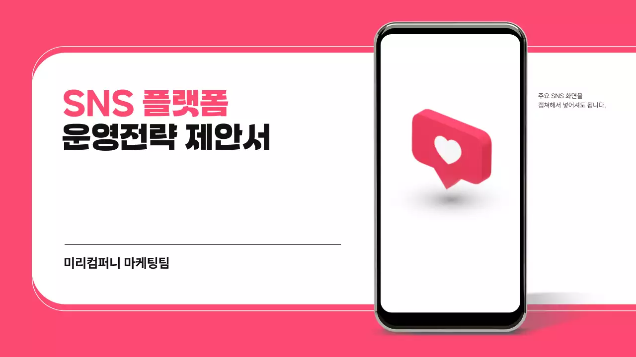 핑크 모던 SNS 제안서
