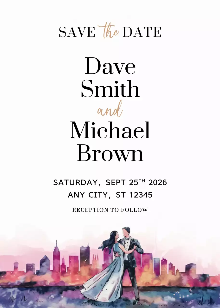 Colorful Elegant Wedding Invitation