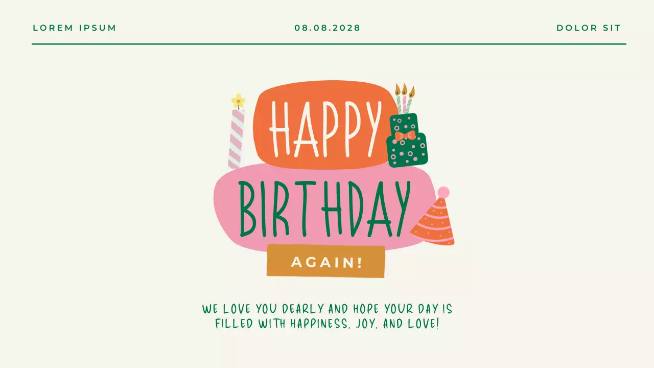 Green playful happy birthday presentation