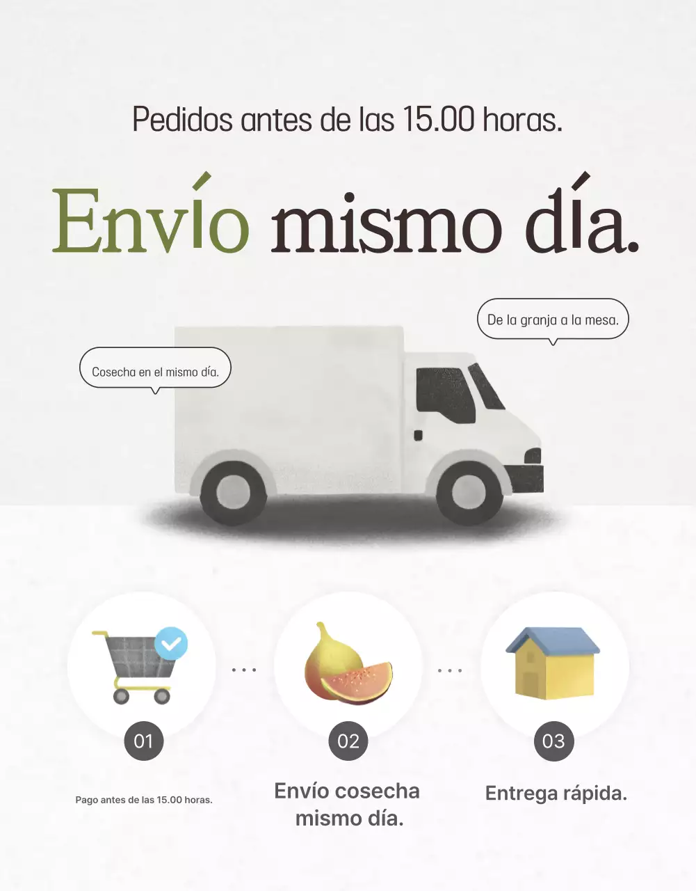 Promoción de ventas de higos con estilo en blanco y gris