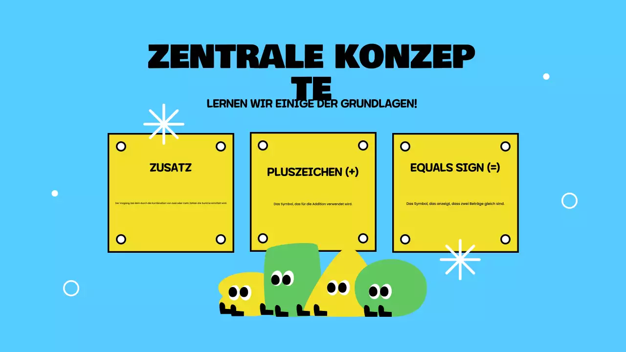 Gelbe spielerische Grundaddition Präsentation