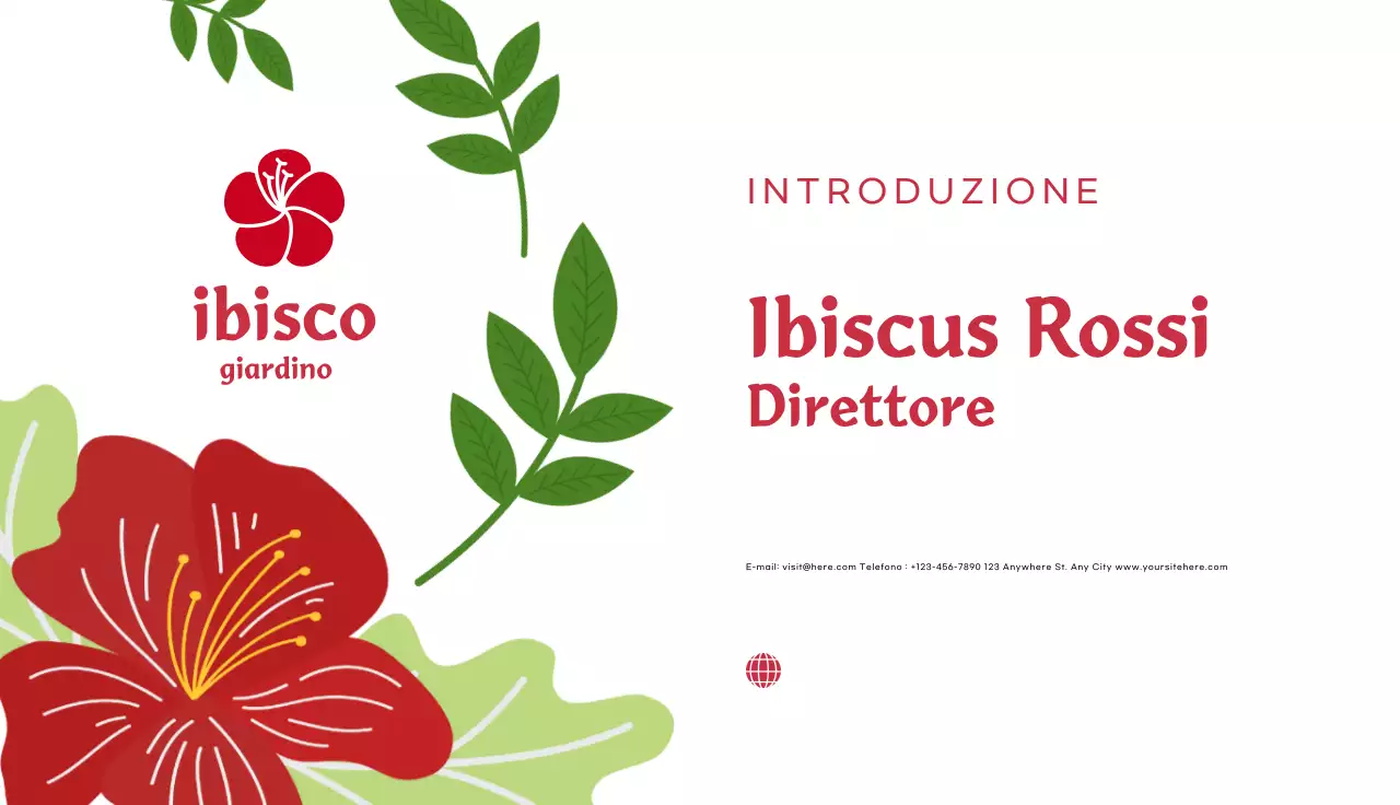 biglietto da visita floreale rosso