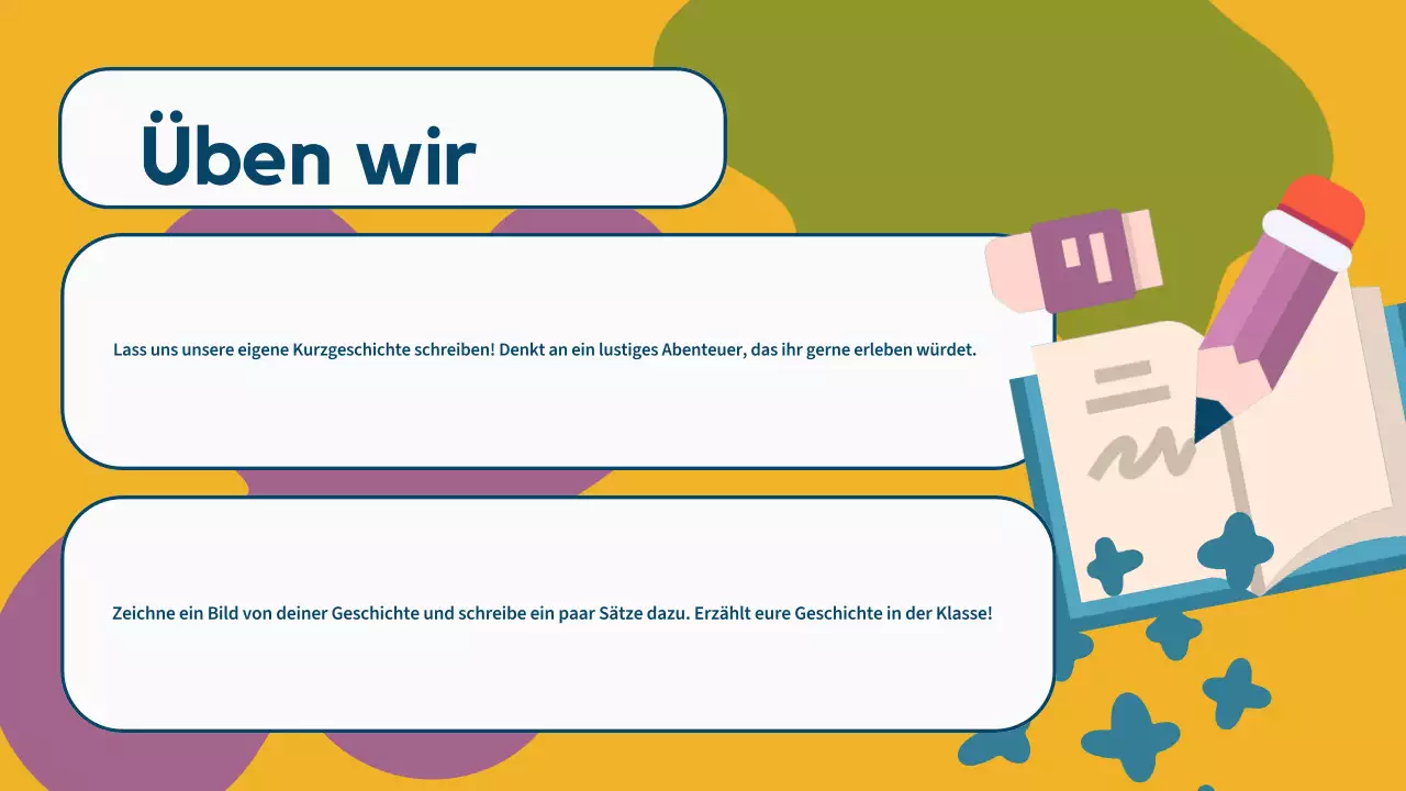 Bunte Illustration Literatur Unterrichtsmaterialien Präsentation