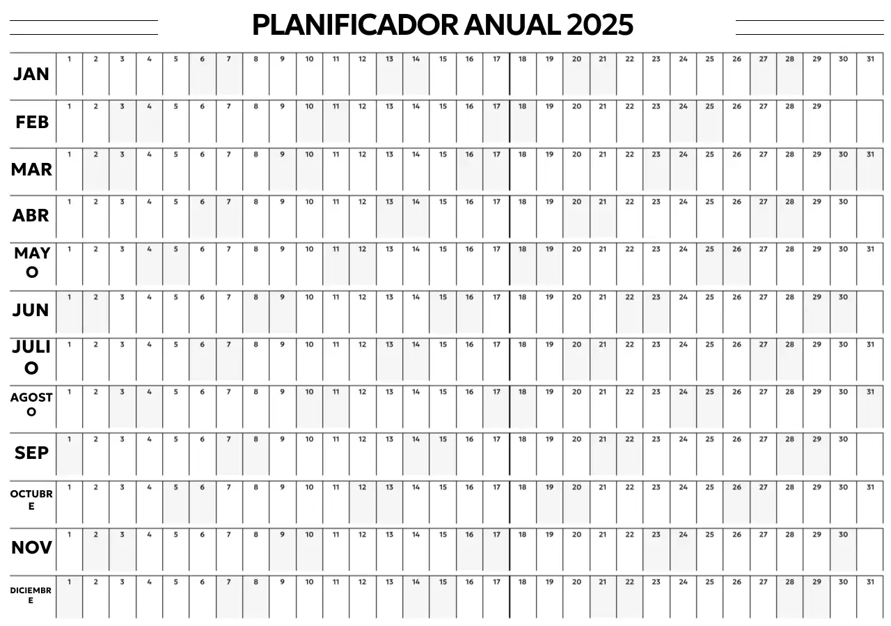 Plan Anual Minimalista Negro