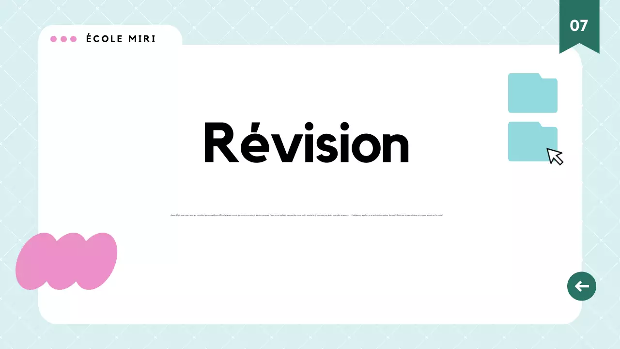 Matériel de cours de grammaire moderne rose