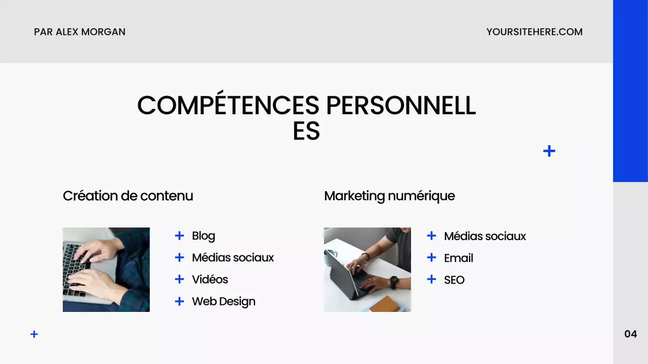 Portfolio créatif moderne bleu