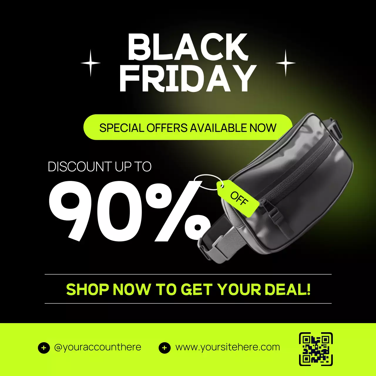 Black Modern Black Friday Promotion Social Media Post