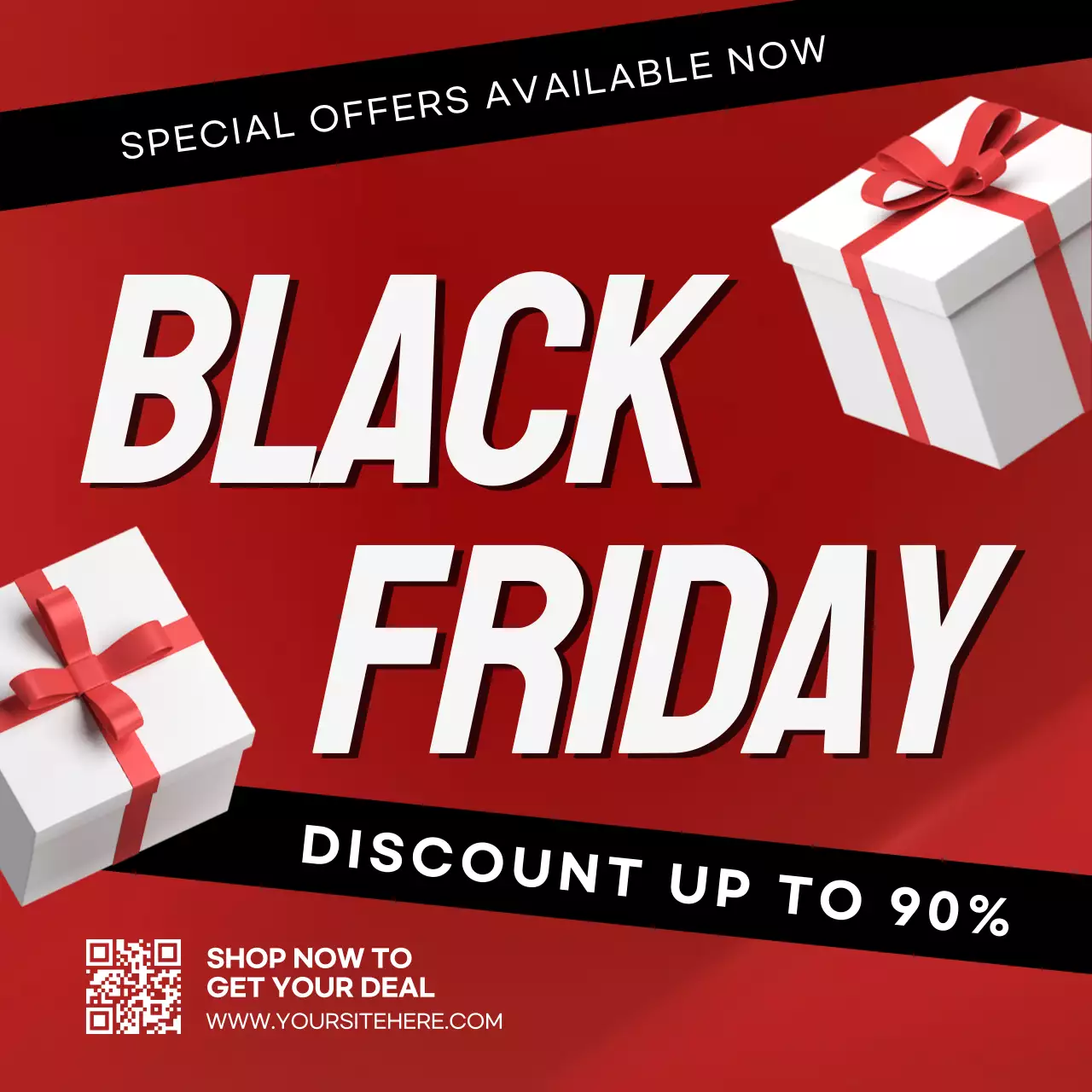 Red Trendy Black Friday Promotion Social Media Post