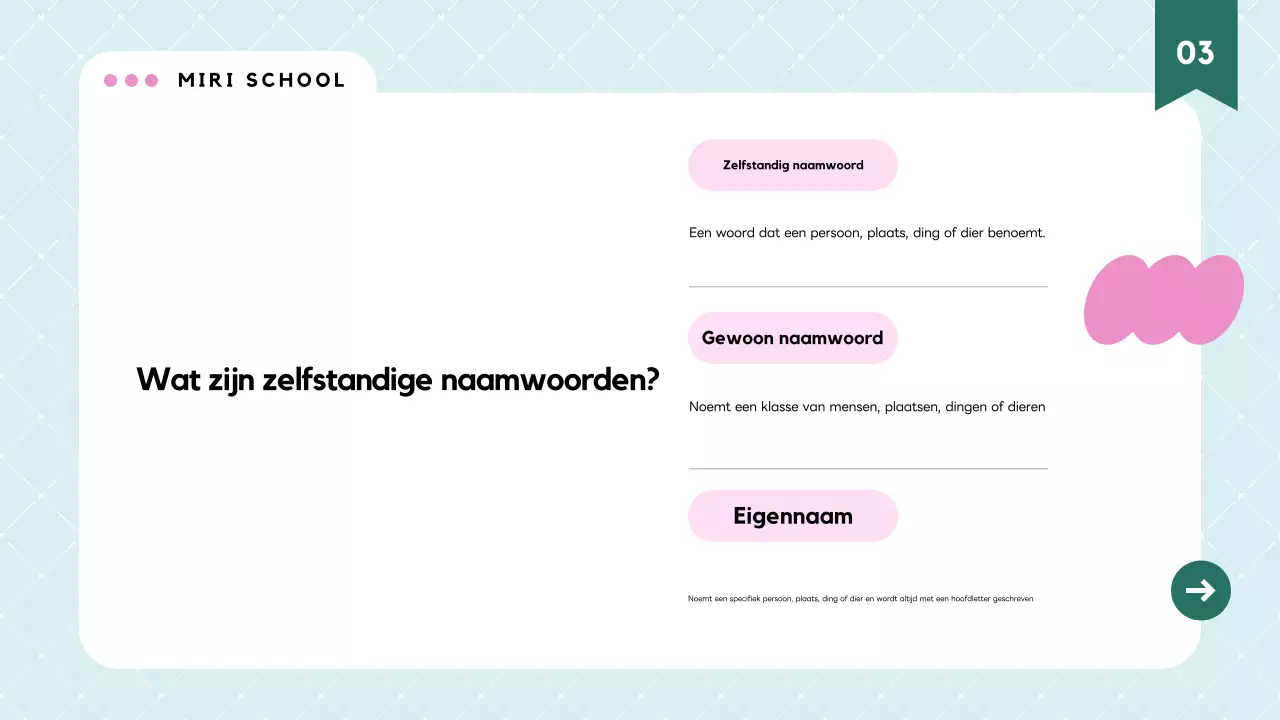 Roze Modern Grammatica Lesmateriaal