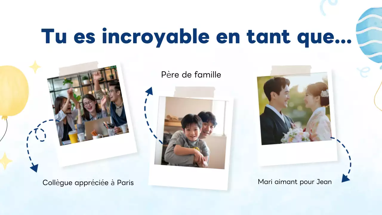 Carte d'anniversaire moderne et joyeuse en bleu