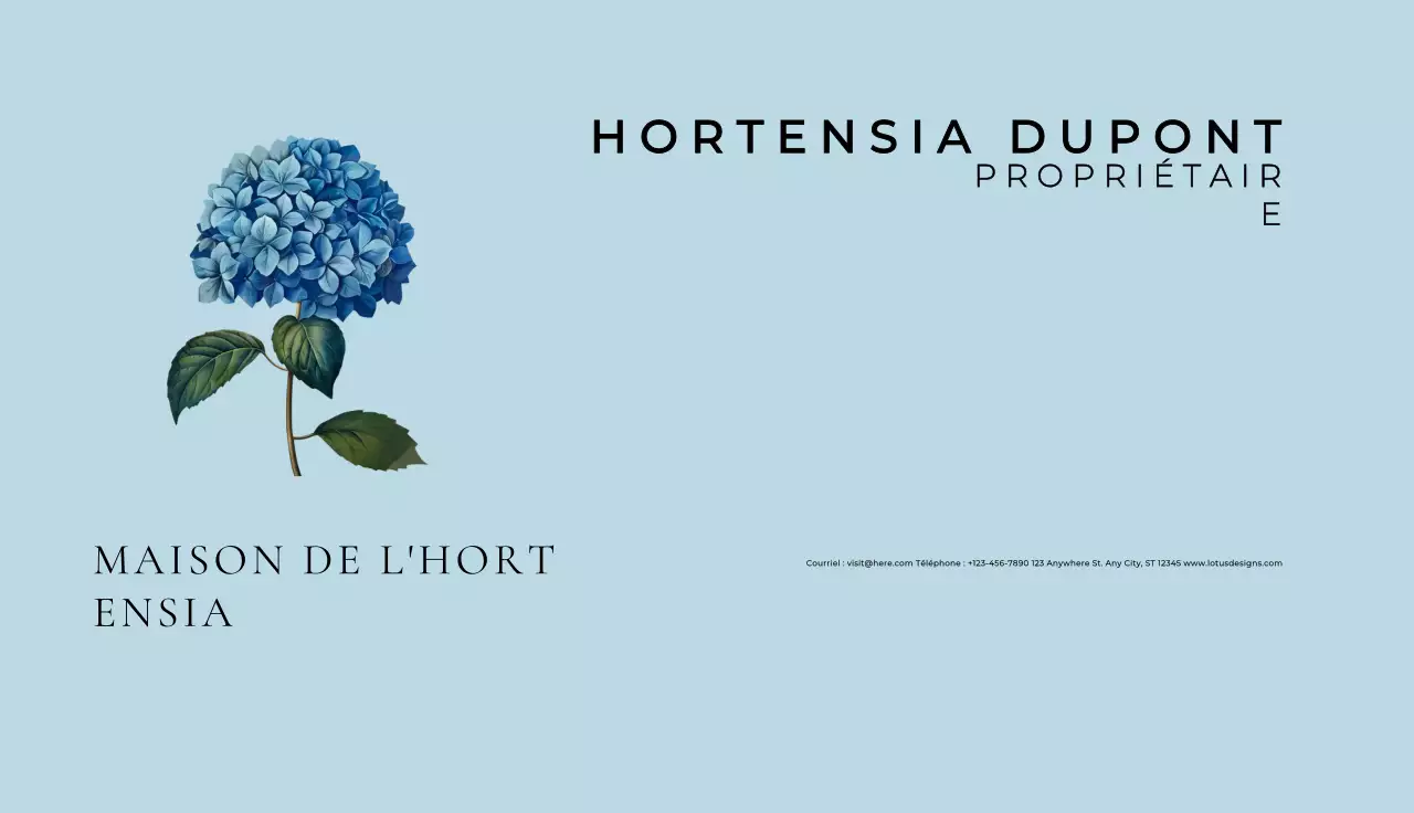 carte de visite élégante bleue