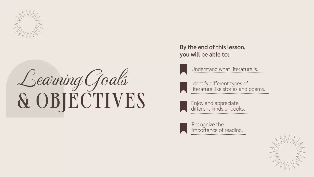 Beige Minimal Literature Course Presentation