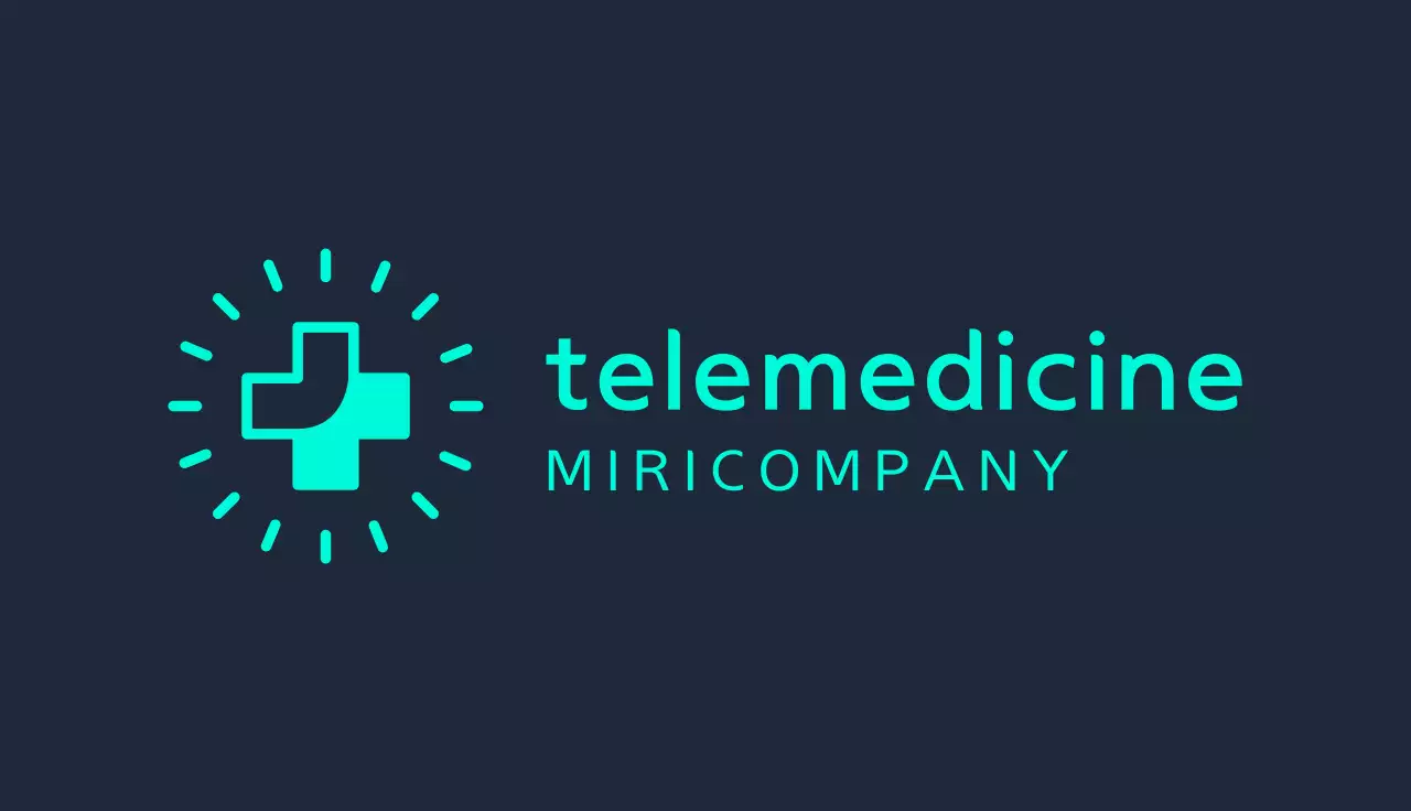 Teal Modern Telemedicine Business Card