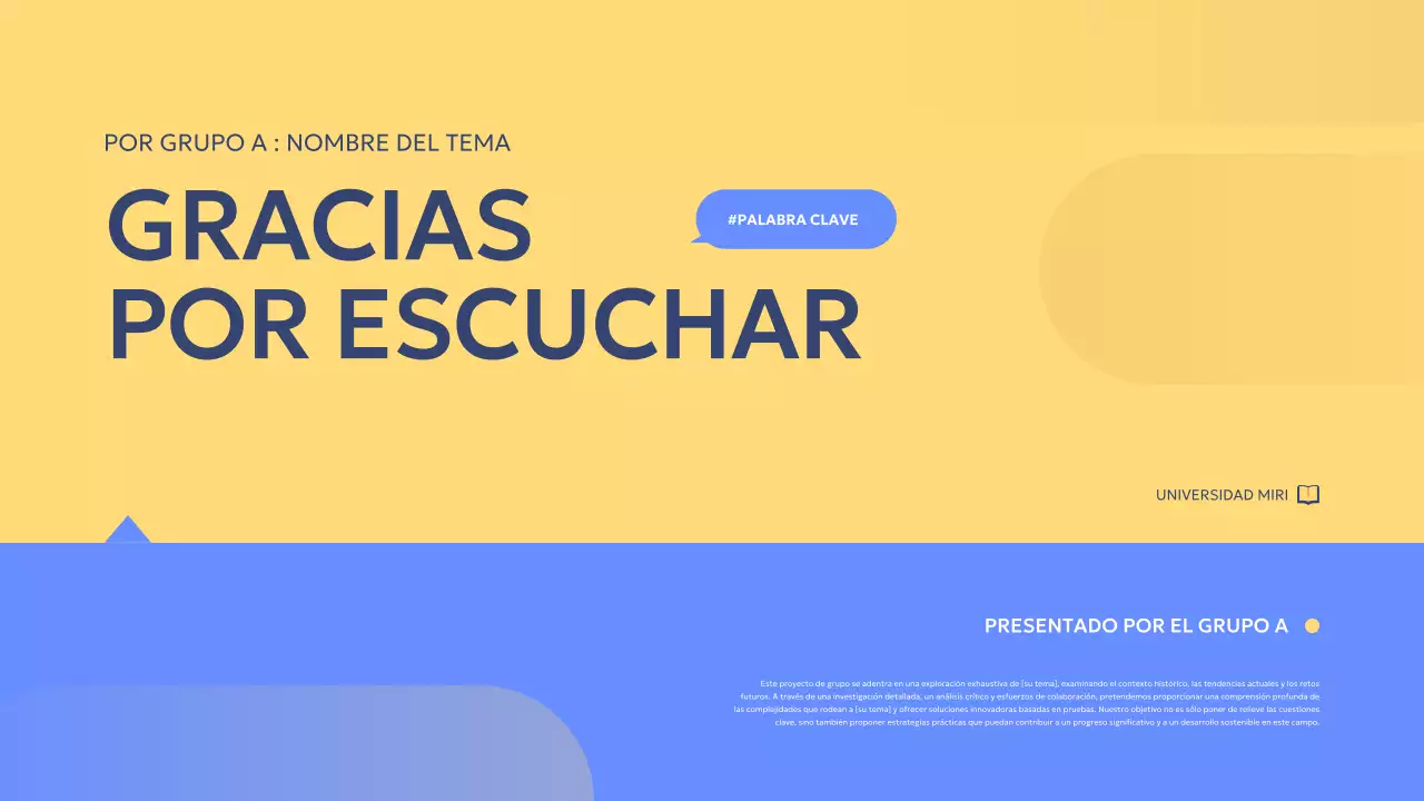 blue modern informe de proyecto de grupo