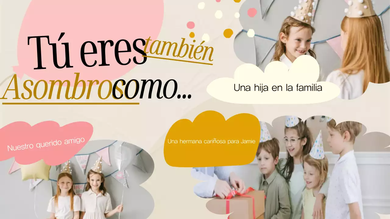 Tarjeta de cumpleaños minimalista rosa y gris