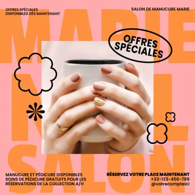 Promotion d'ongles roses à la mode