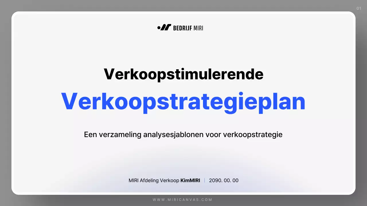 Eenvoudig verkoopplan voor Blue