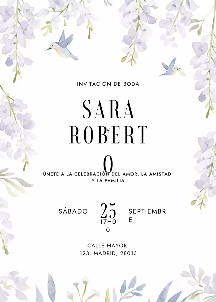 blanco elegante invitación de boda