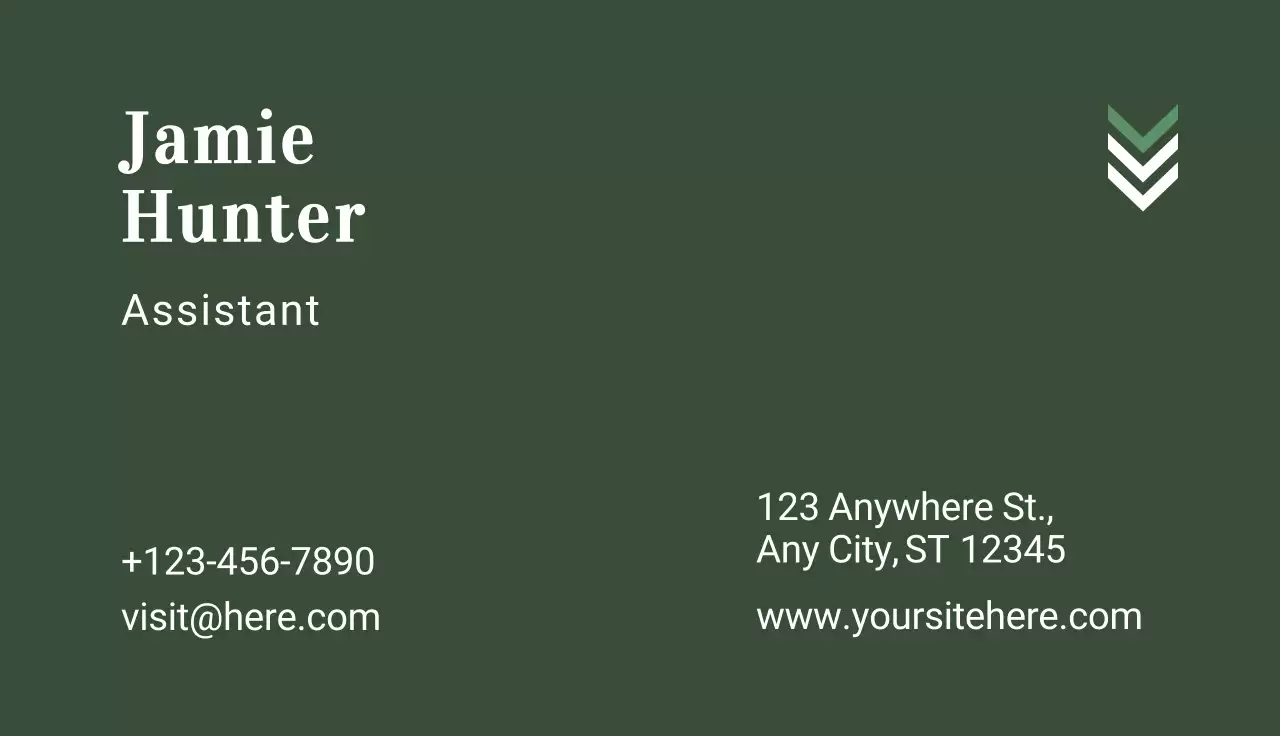 Green Minimal Business Card